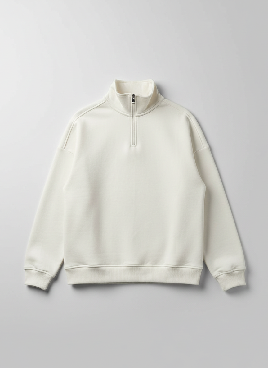 Quarter Zip — Off White