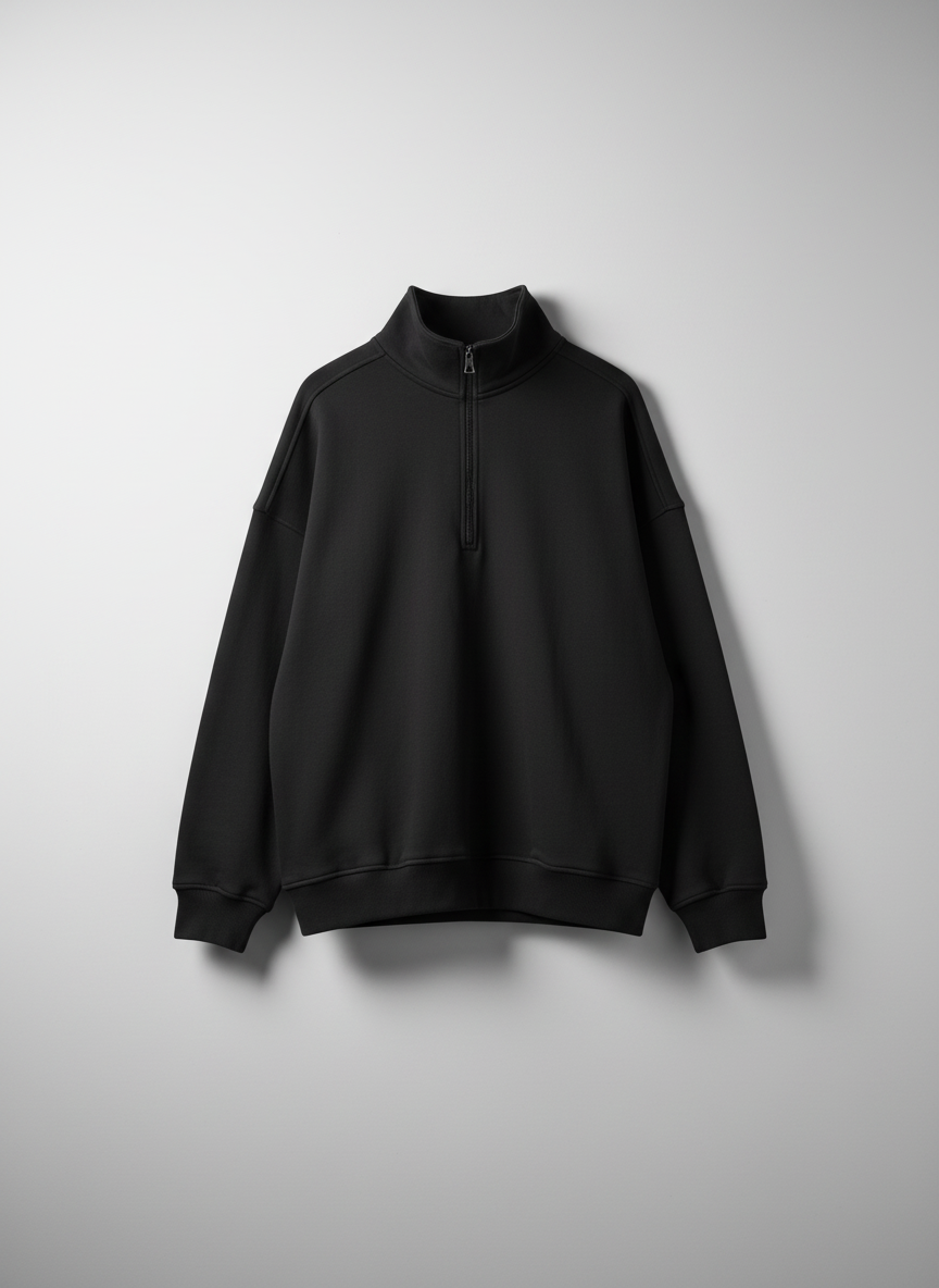 Quarter Zip — Black