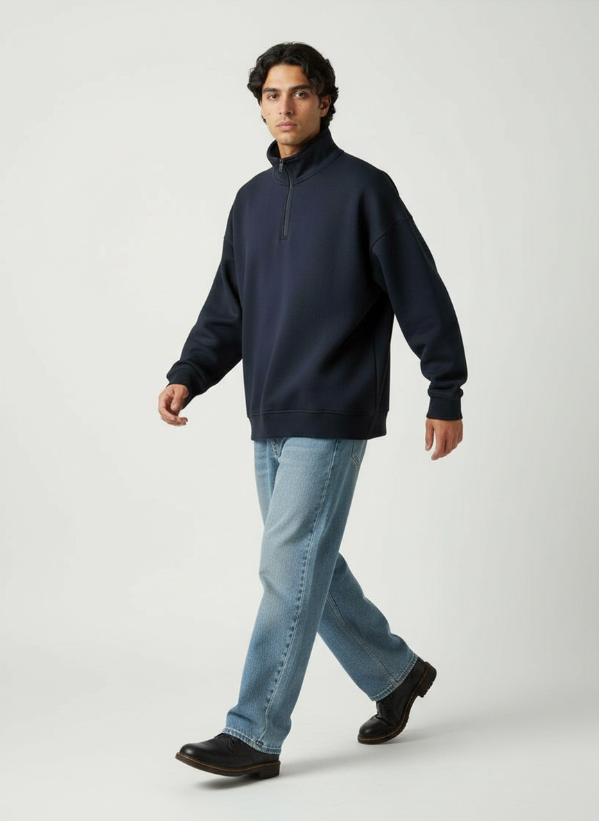 Quarter Zip — Navy Blue