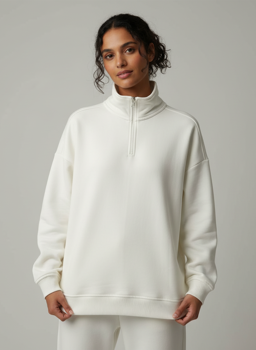Quarter Zip — Off White