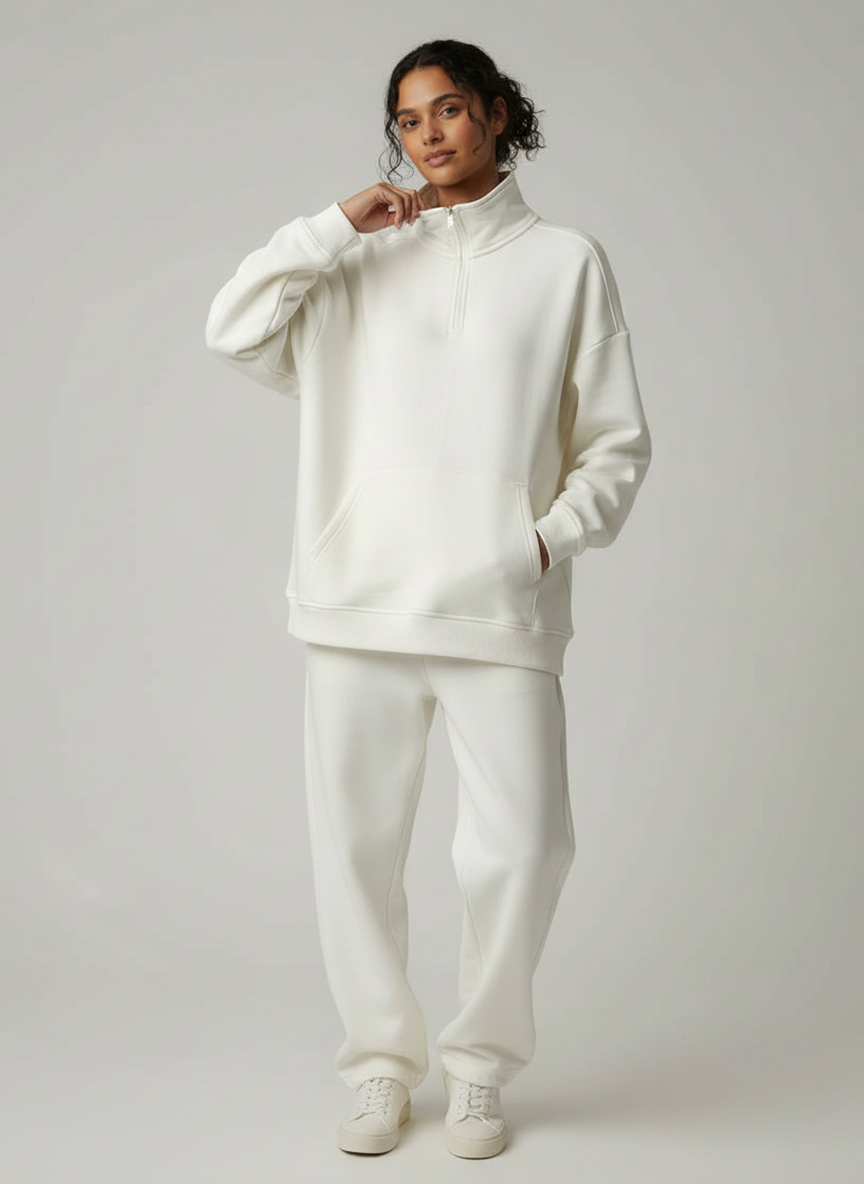 Quarter Zip — Off White