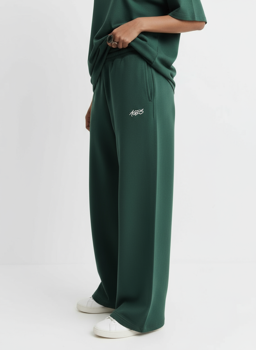 Wide leg Pants — Forest Green