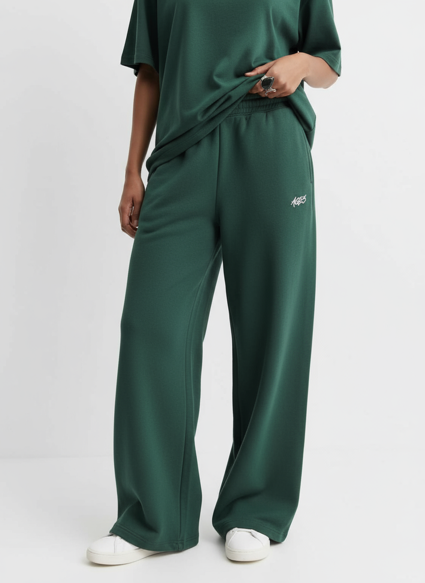 Wide leg Pants — Forest Green