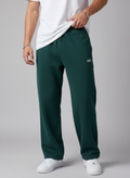 Relaxed Straight-Leg Pants — Forest Green
