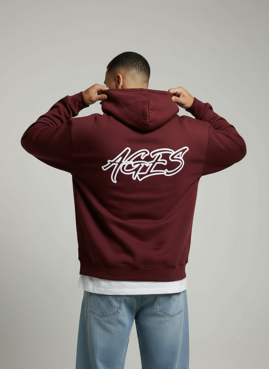 Ages Signature hoodie — Burgundy